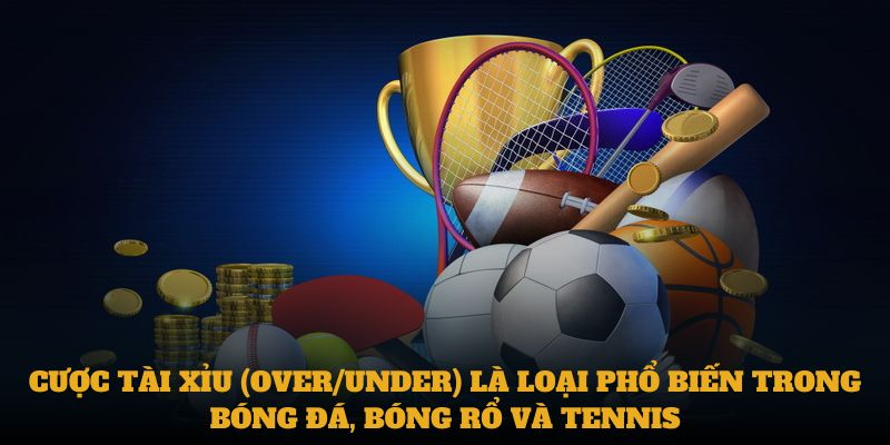 Cược tài xỉu (Over/Under) là loại phổ biến trong bóng đá, bóng rổ và tennis